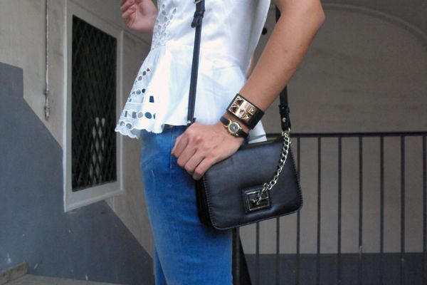 modemoiselle, fashion blogger, outfit, white, jeans, summer, peplum top, come abbinare, cosa indossare, aperitivo