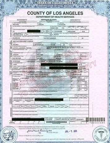 Michael Joe Jackson Birth Certificate Pictures Images Photos