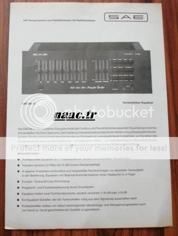 SAE MARK IX PRE AMPLIFIER EQALIZER ORGINAL GERMANY TEST REPORT SHEET