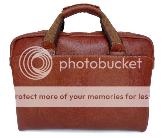 Red Brown Classic Leather Men's Trendy Laptop Handbag Shoulder Messenger Bag 15"